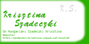 krisztina szadeczki business card